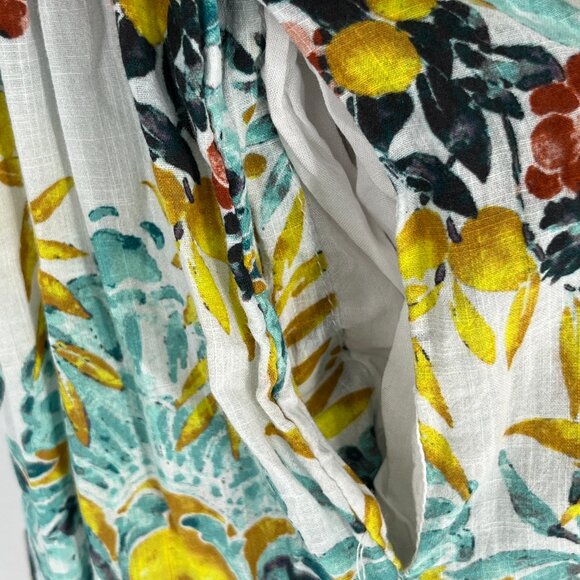 Anthropologie The Peregrine Midi Dress SM Chartreuse Smocked Cottagecore Prairie - Picture 11 of 14